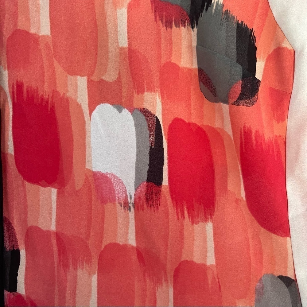Worthington Sleeveless Multicolor V-Neck Blouse Top Petite Large Career Causal - Picture 3 of 9